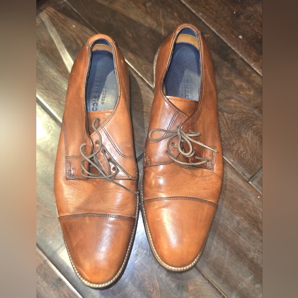 Cole Haan Men’s Tan Leather Cap-Toe Oxford